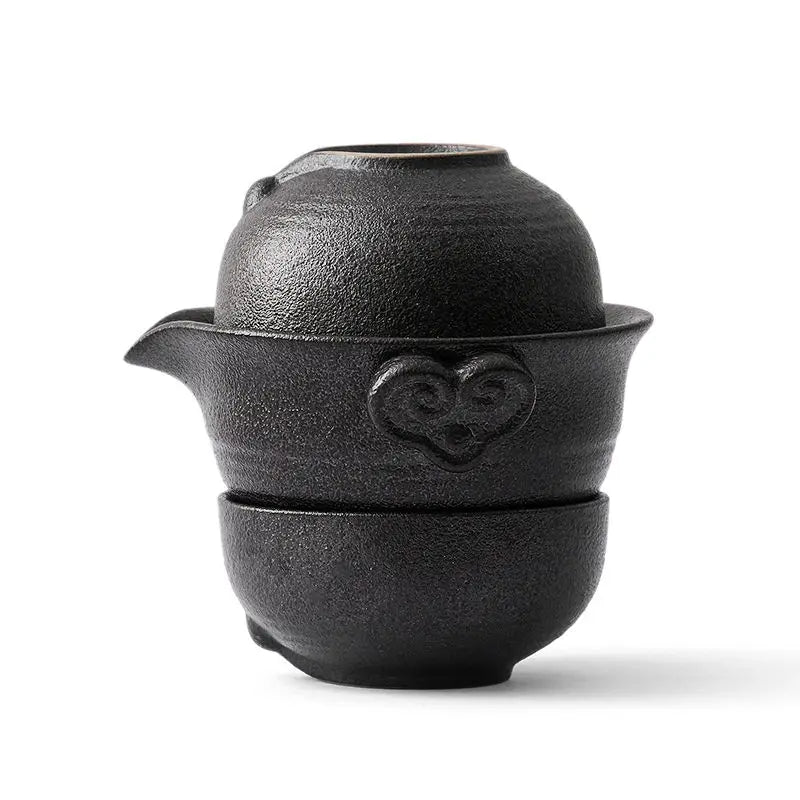 Chinese Kung Fu Tea Set 1teapot 2teacups Travel Ceramic Pottery Tea Cups For Teaware Outdoor Tea Cups Of Tea Ceremony