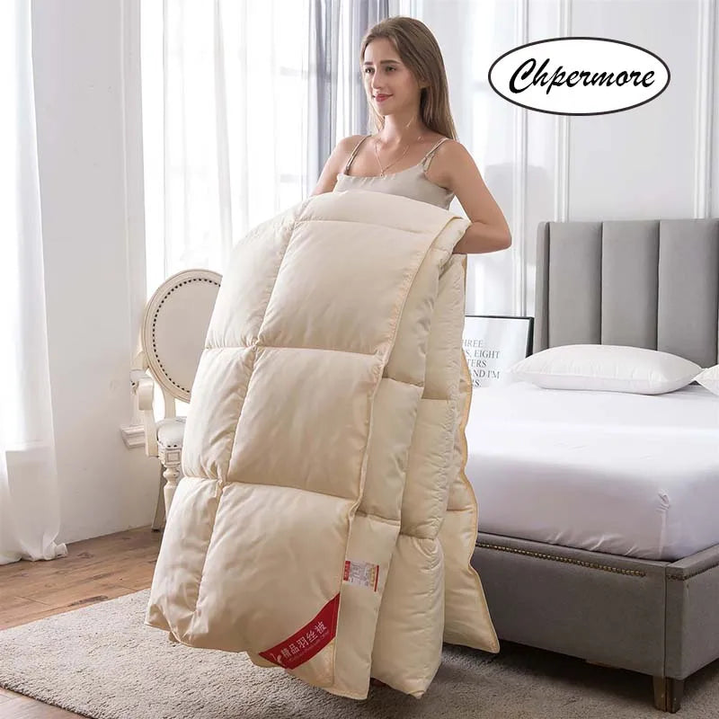Chpermore 95 % White Goose/Duck Down Quilt Duvets five star hotel Winter Comforters 100% Cotton Cover King Queen Twin Full Size