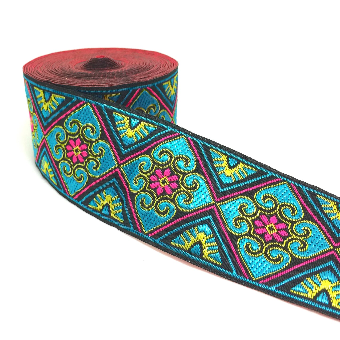 Heiße 3 Yards 5 cm Vintage Ethnische Stickereien Spitze Ribbon Boho Spitzenverkleidung DIY -Kleiderbeutel Accessoires bestickter Stoff Custom