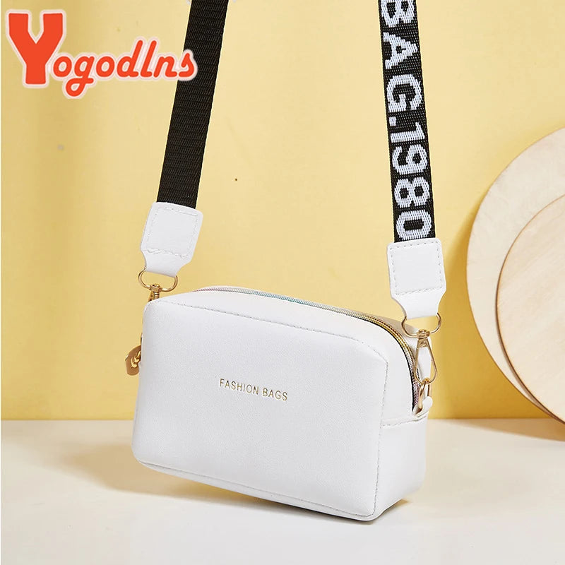 Yogodlens Moud kleng Quadratbeute fir Fraen pu lemather Schëller Messenger Bagsbréifstrap Crossby Handbag Bolta