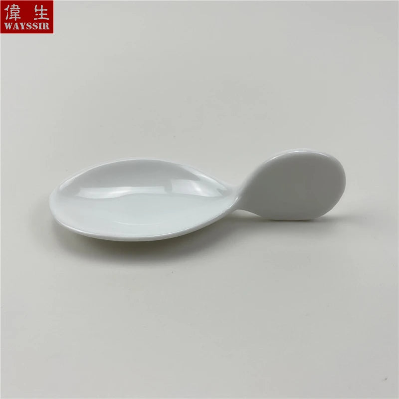 6pcs Set Fish Shaped White Porcelain Snack Dish Hotel Buffet Susi Sauce Spoon Home Party Decoration Dinner Ceramics Tableware