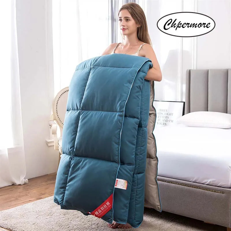 Chpermore 95 % White Goose/Duck Down Quilt Duvets five star hotel Winter Comforters 100% Cotton Cover King Queen Twin Full Size