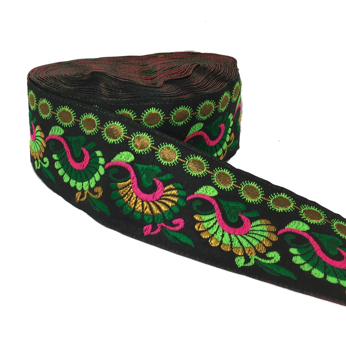 Heiße 3 Yards 5 cm Vintage Ethnische Stickereien Spitze Ribbon Boho Spitzenverkleidung DIY -Kleiderbeutel Accessoires bestickter Stoff Custom