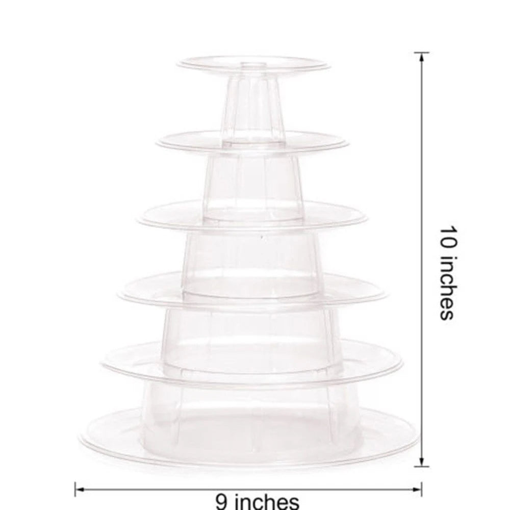 6 Tier Macaroon Pyramid Macaron Tower Display Stand For Macaron Cupcake Fondant Cake Stands Wedding Cake Decoration Kitchen Tool