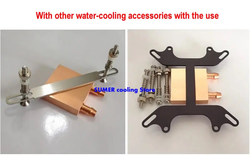 Copper Water Cooling Block 40*40mm Use For CPU Radiator Graphics GPU Water Cooling Block Liquid Water Cooler Heat Sink PC Laptop