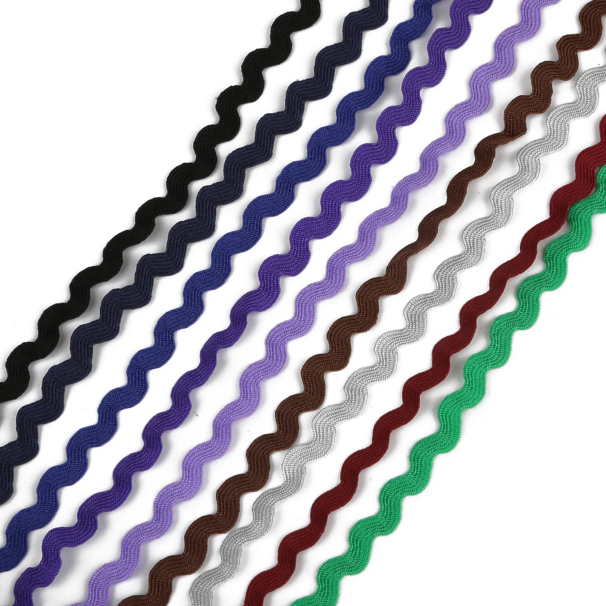 Nový příjezd 15 yardů/kus 8mm Multi Colors Terylene Ric RAC RAC ZIG ZAG Krajka Oříznutí Ribbon pro ozdobu praskliny řemeslné dekorace