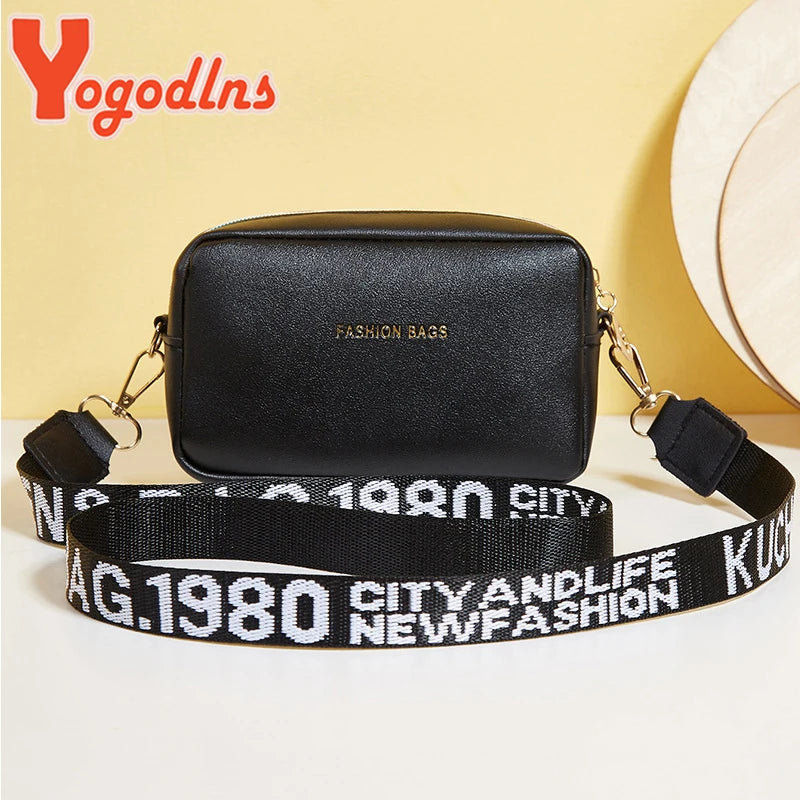 Yogodlens Moud kleng Quadratbeute fir Fraen pu lemather Schëller Messenger Bagsbréifstrap Crossby Handbag Bolta