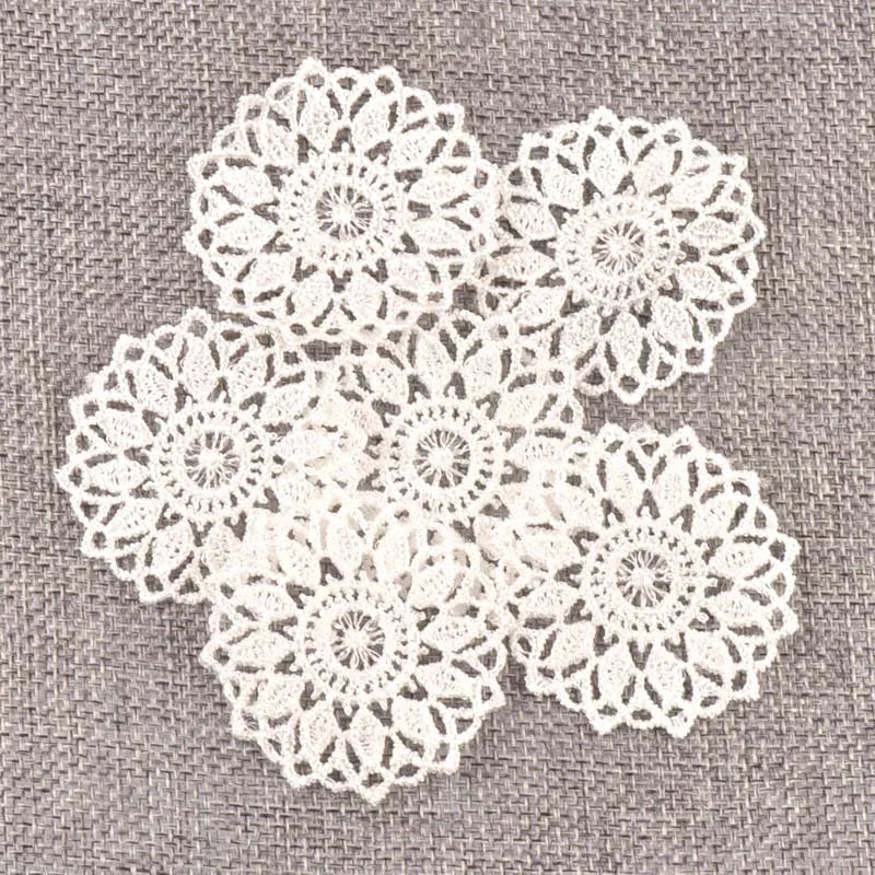 Flower White Lace Applique Mesh Trim For Sew On Guipure Fabric Wedding Supplies Home Decoration