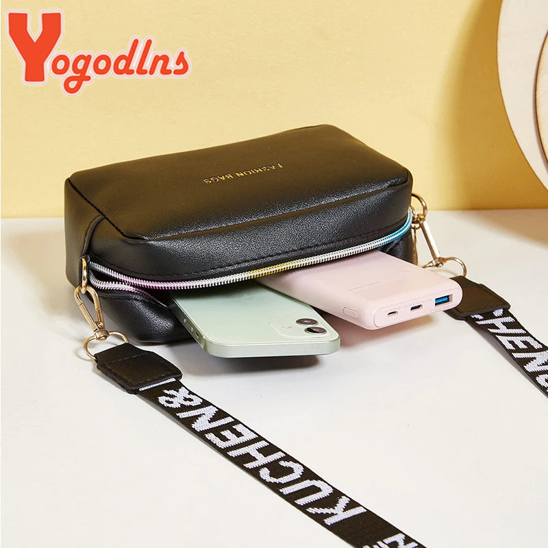 Yogodlens Moud kleng Quadratbeute fir Fraen pu lemather Schëller Messenger Bagsbréifstrap Crossby Handbag Bolta