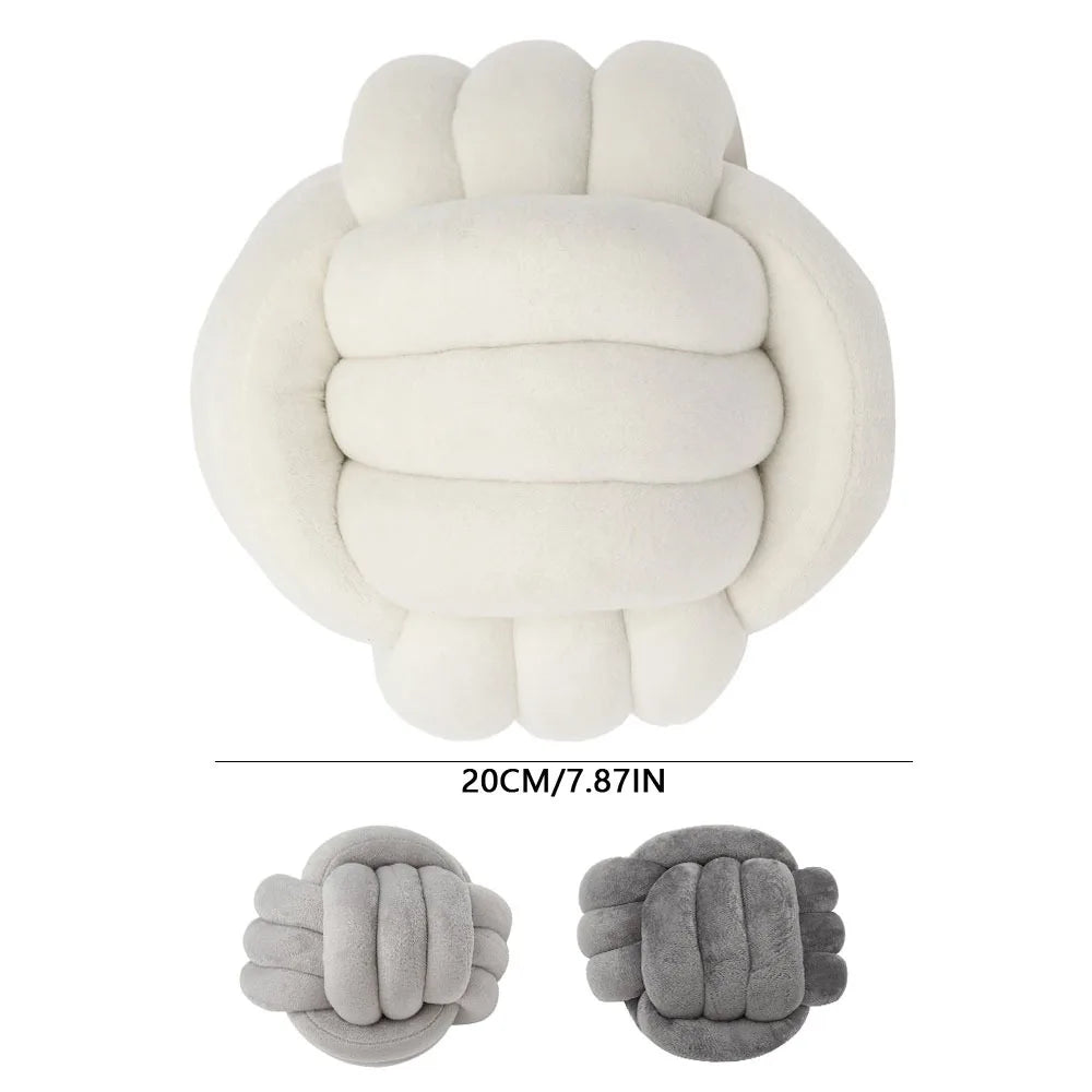 Warm Nordic Style Round Pillow Cushion Velvet Knotted Cushion Solid Baby Rest Sleep Dolls Stuffed Kid Adult Bedroom Decor