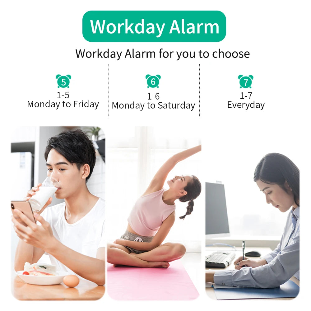USB Powered Digital Alarm Clock 180° Arm Projection Alarm Clock Time Temperature Snooze Table Clock 12/24H Projector LED Clock