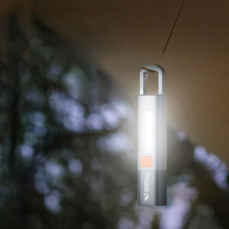 Xiaomi Outdoor Taschenlampe Tragbares starkes Licht variabler Fokus mit Flutlicht Seitenlichter Mini Taschenlampe hohe Helligkeit
