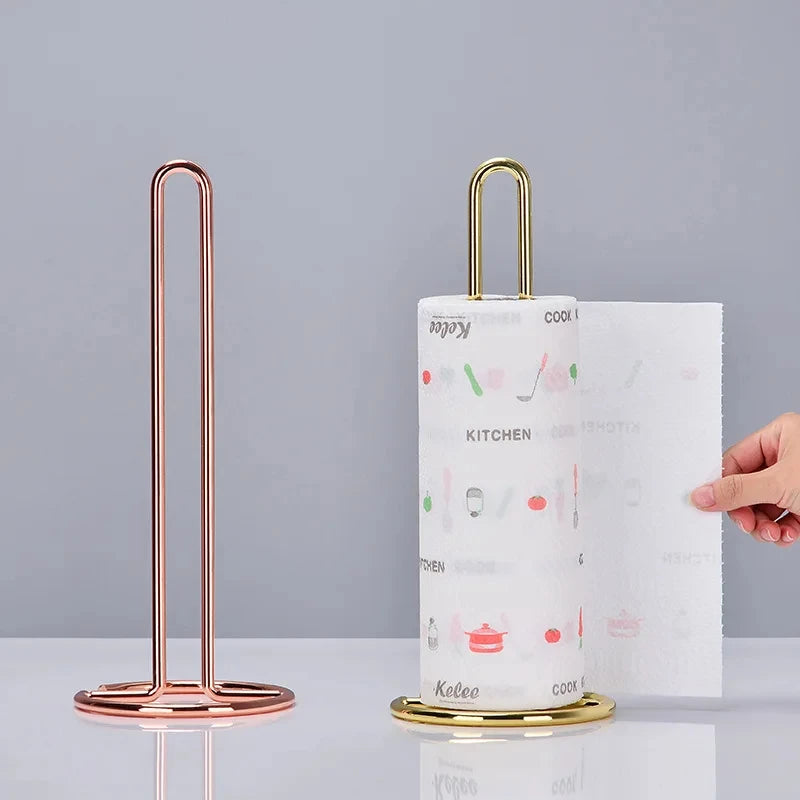 Soporte de papel de papel de cocina de acero inoxidable Toalla de papel de baño Mesa de comedor vertical servilleta vertical estante de almacenamiento de cocina