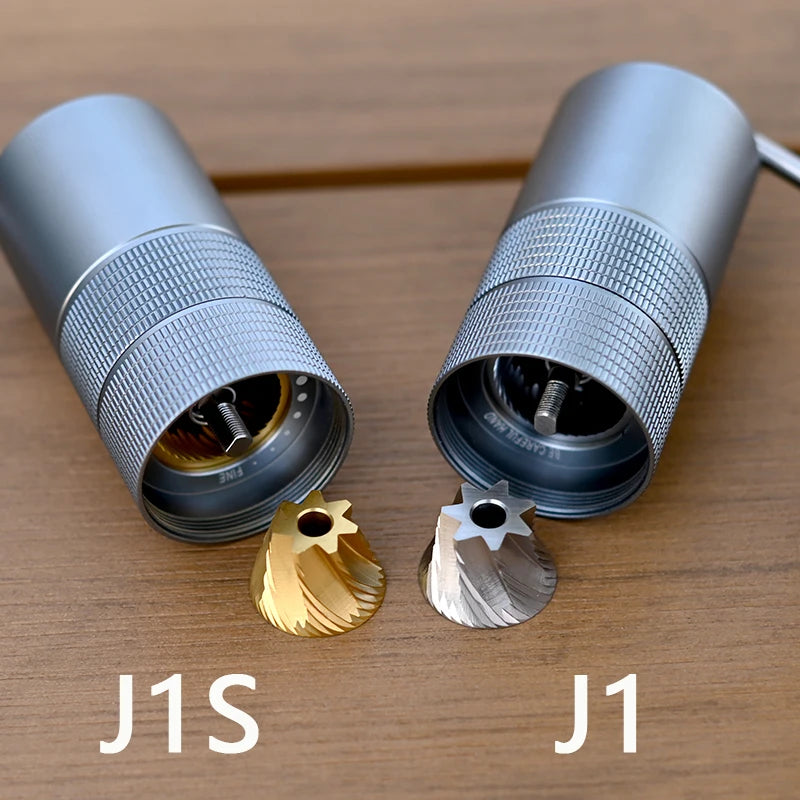 JAFFEE J0/J1 manual coffee grinder with 38mm 5core/7core burr 3 bearings portable coffee mill Adjustable espresso grinder