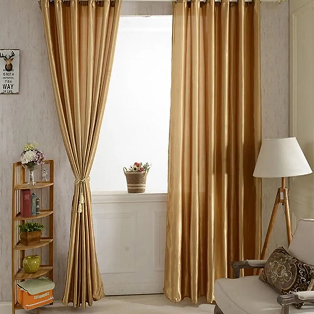 Beautiful Window Shade Rod Through Curtain Window Curtain Soft Skin-friendly Bedroom Decorative Blackout Curtain