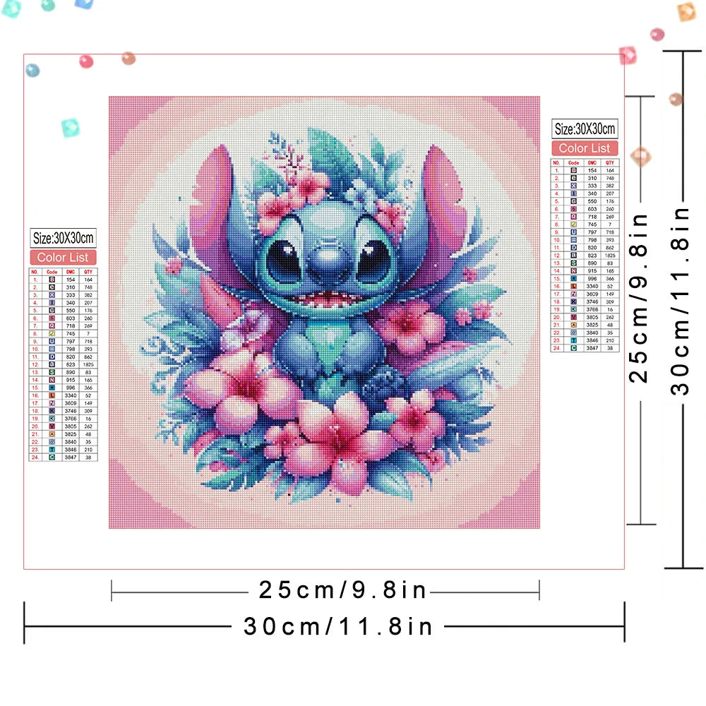 Disney DIY Diamond Mosaic Stitch Full Square Round Diamond Painting Cartoon Flower New 2024 Creative Hobbies Wall Art