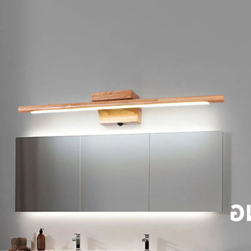 LED Mirror Lights Nordic Solid Wood Wall Lamp Modern Bathroom Dressing Room Decors Lighting Home Decor Sconces Lamps with switch