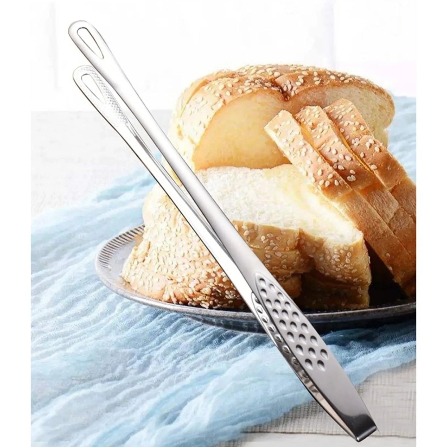 JJYY 304 Stainless Steel Food Tongs Long Handle Non-Slip Barbecue Tongs Steak Tongs Kitchen Cooking Tools kitchen accessories