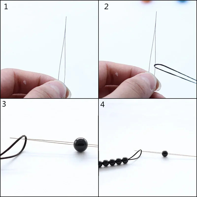 5/6/8Pcs Beading Needles Pins Open Curved Needle for Beads Bracelet DIY Jewelry Making Tools Handmade Beaded Threading Pins