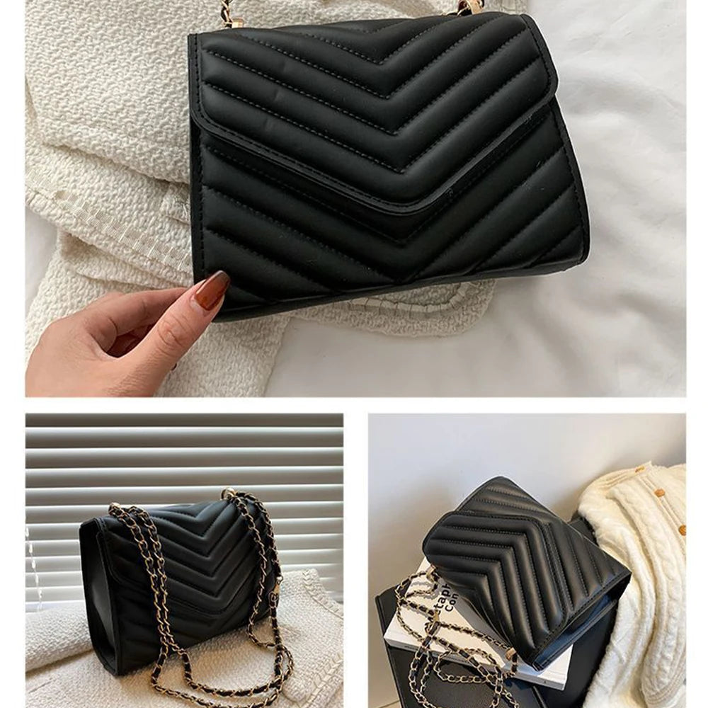 Women's One Shoulder Fashion Retro Small Square Bag Crossbody Handbag Minimalist Style Women's Chain Bag Suitable for Travel-ll