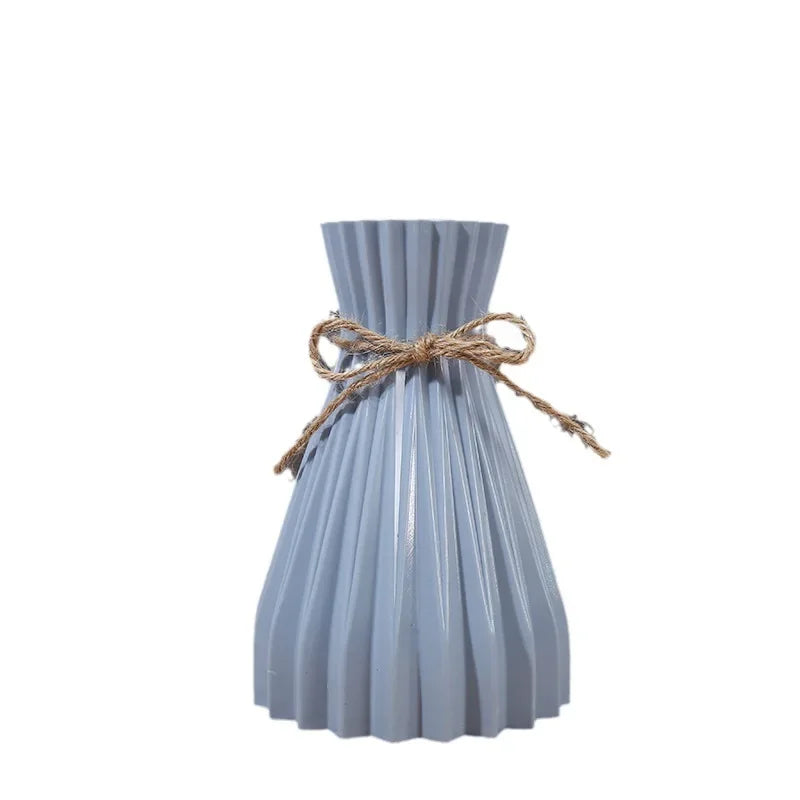 Vaso di plastica Nordico non fragile Vaso fiorito bianco imitazione in ceramica cesto decorativo per fiori per la casa arredamento