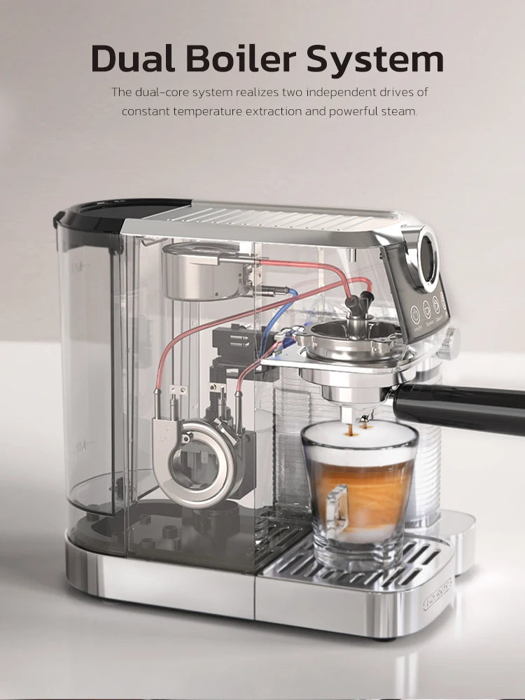 Hibrew 3 en 1 semi-automatique Espresso Cappuccino Latte Machine de café Milk Automatique Froth Coffee Hound Inneilless Steels H13A