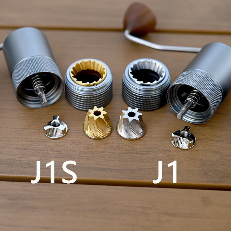 JAFFEE J0/J1 manual coffee grinder with 38mm 5core/7core burr 3 bearings portable coffee mill Adjustable espresso grinder