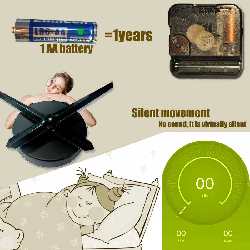 Mode 3D Big Size Wall Clock Mirror Sticker Diy Kort vardagsrum Dekor som möter rum Väggklocka