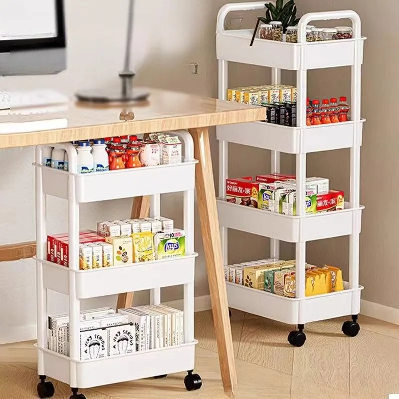 Bodenmontierte Riemenscheibe Schieber Speicher Rack Home Küche Badezimmerstudienraum Speicher Rack Mehrschicht bewegbarer Aufbewahrungsregal Rack Rack