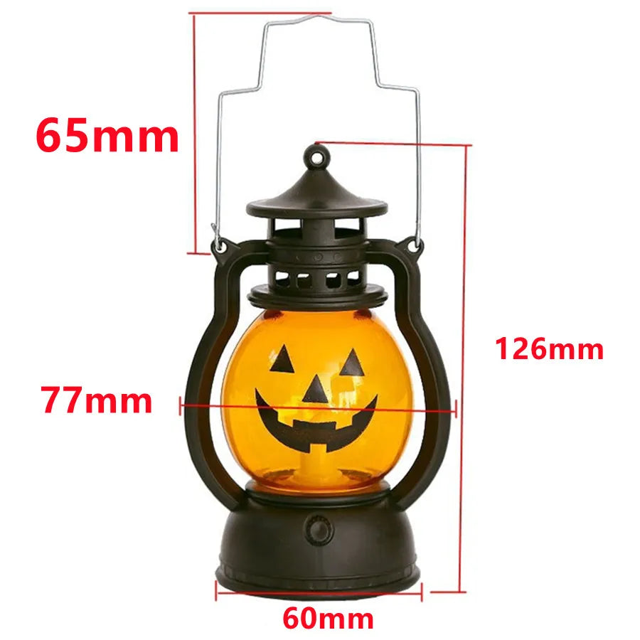 LED -lykta retro nattljusdekoration Lykta Halloween Vintage Castle Hängande LED -ljus Retro hängande ljusstake Lykta