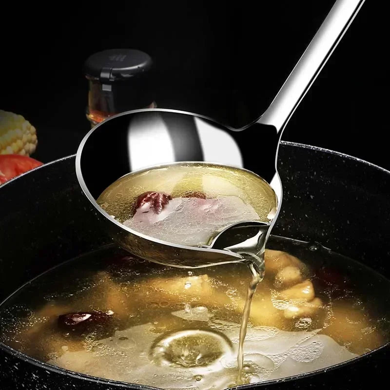 Zuppa di cucchiai in acciaio inossidabile zuppa cucina cucina cucina zuppa separatore grasso separatore yogurt olio cucchiaio accessori da cucina