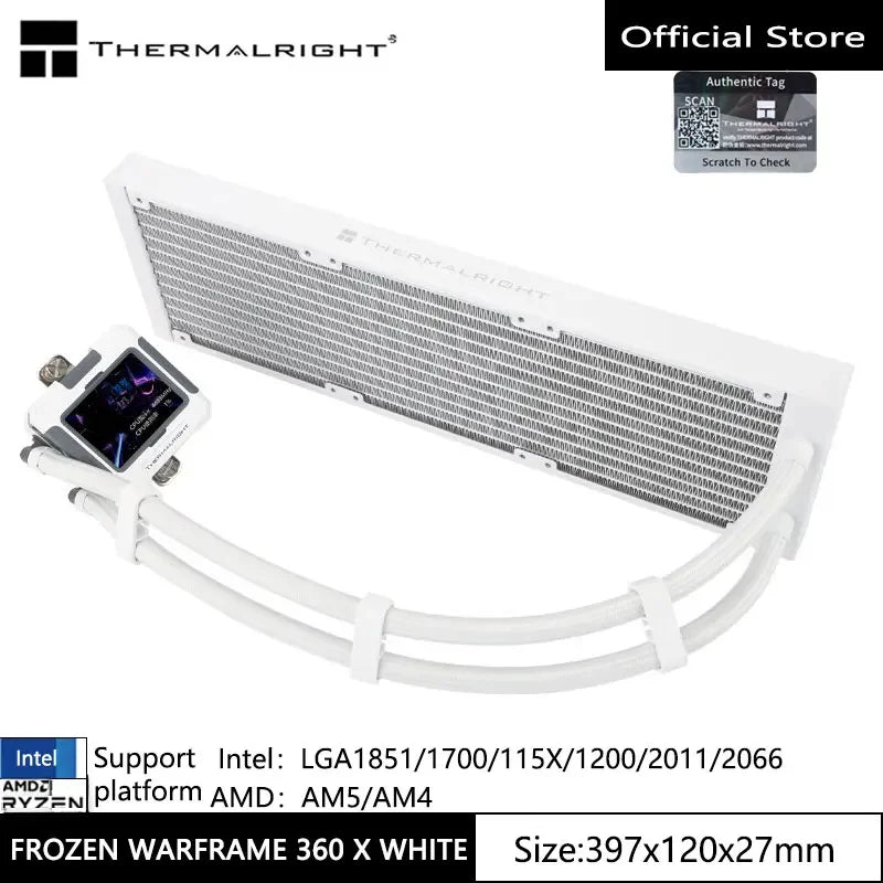 Thermalright Frozen Warframe 360 X Žádný ventilátor , vše -in -one voda -chladič, 2,4 -inch LCD displej, podporuje LGA1700/AM5