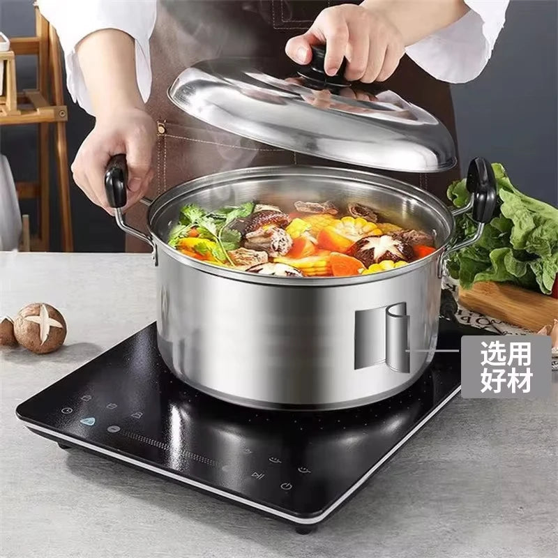5pcs/set Stainless Steel Pots 16/18/20/22/24cm Soup Pot Nonmagnetic Cooking Cookware Non Stick Pan Induction Cooker Pot