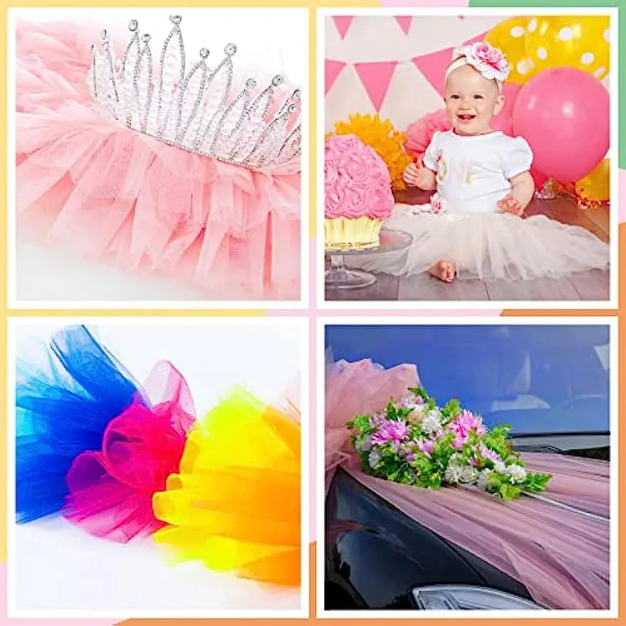 Tulle Rolls Tulle Fabric 6" X 25Yards (15cm*22.8m) for Decorations Tutu Weddings Costumes Skirts Parties Gift Bow Baby Shower
