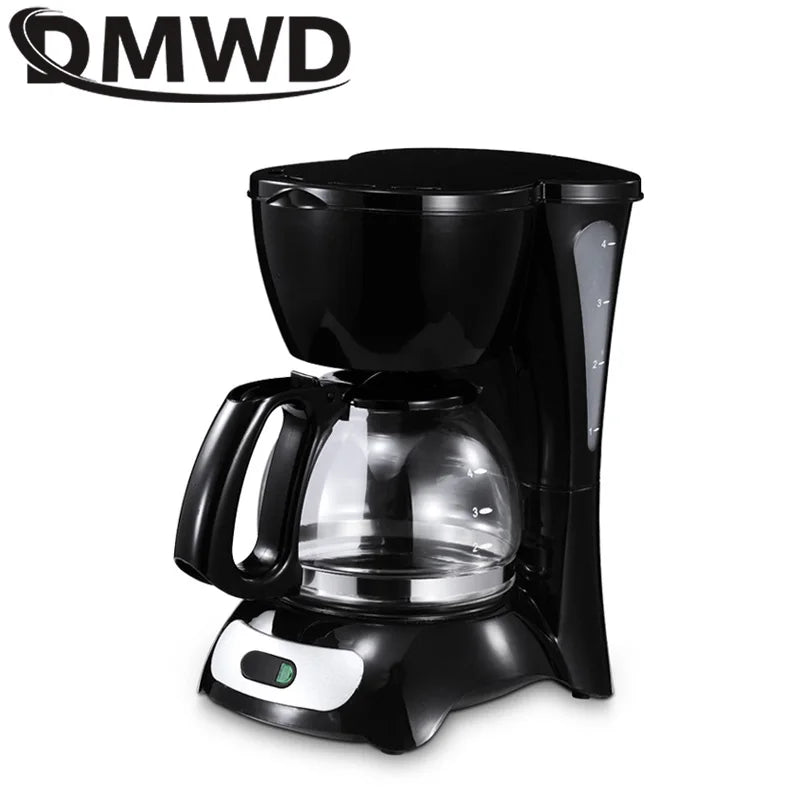 DMWD Electric Drip Coffee Maker 650ml Household Semi-automatic Brewing Tea Pot American Coffee Machine Espresso Cafe Maker 220V