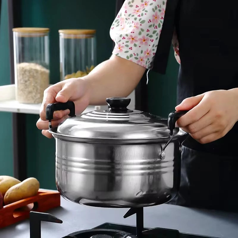 5pcs/set Stainless Steel Pots 16/18/20/22/24cm Soup Pot Nonmagnetic Cooking Cookware Non Stick Pan Induction Cooker Pot