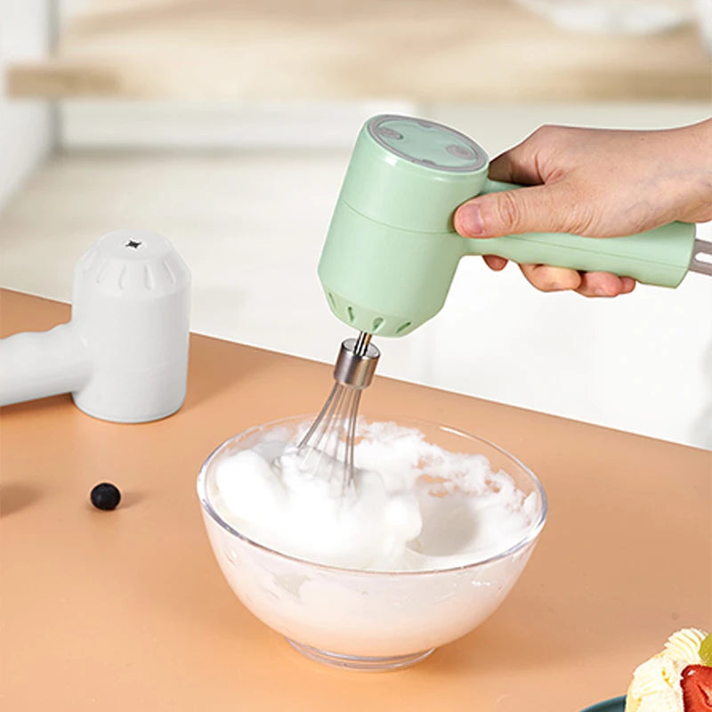 Portable Electric Food Mixer Wireless Hand Blender 3 Gear Speeds High Power Dough Blender Egg Beater Baking Kitchen Mixer Tools