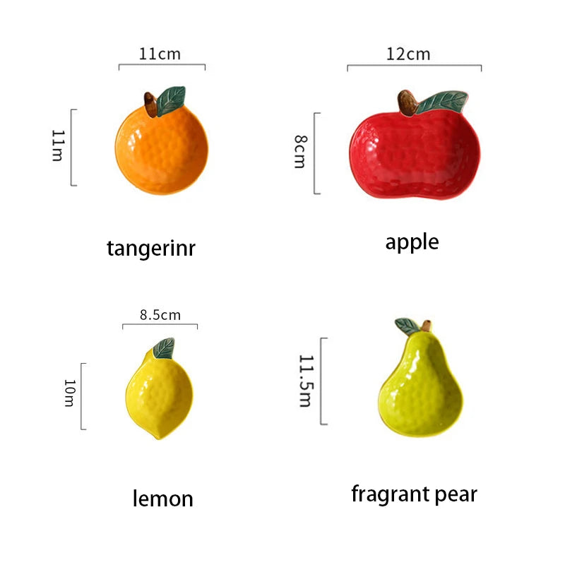 Fruit Shape Sauce Dish Ceramic Seasoning Dipping Bowl Ketchup Soy Vinegar Dip Dish Fruit Salad Butter Plate Tableware Decoration