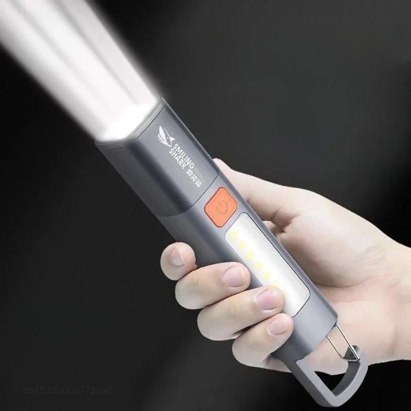 Xiaomi Outdoor Taschenlampe Tragbares starkes Licht variabler Fokus mit Flutlicht Seitenlichter Mini Taschenlampe hohe Helligkeit
