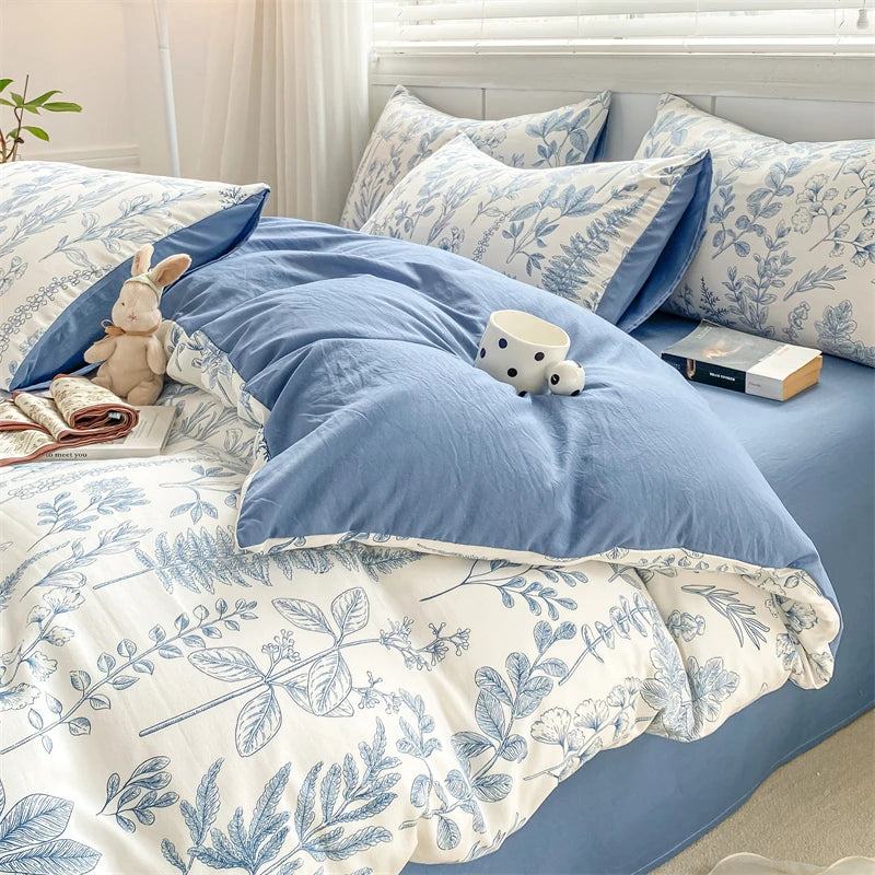 Skin Friendly Down Duvet Cover With Printed Plaid Landscape Duvet Cover, Single Bed And Double Bed Duvet Cover