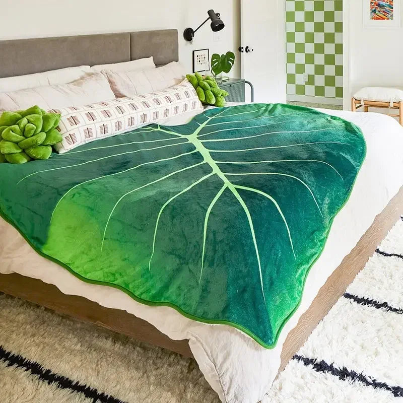 Super Soft Giant Leaf Κουβάννα για κρεβάτι καναπές Gloriosum φυτών κουβέρτα σπίτι διακόσμηση ρίχνει ζεστό καναπέ πετσέτα Cobertor Χριστουγεννιάτικο δώρο 담요
