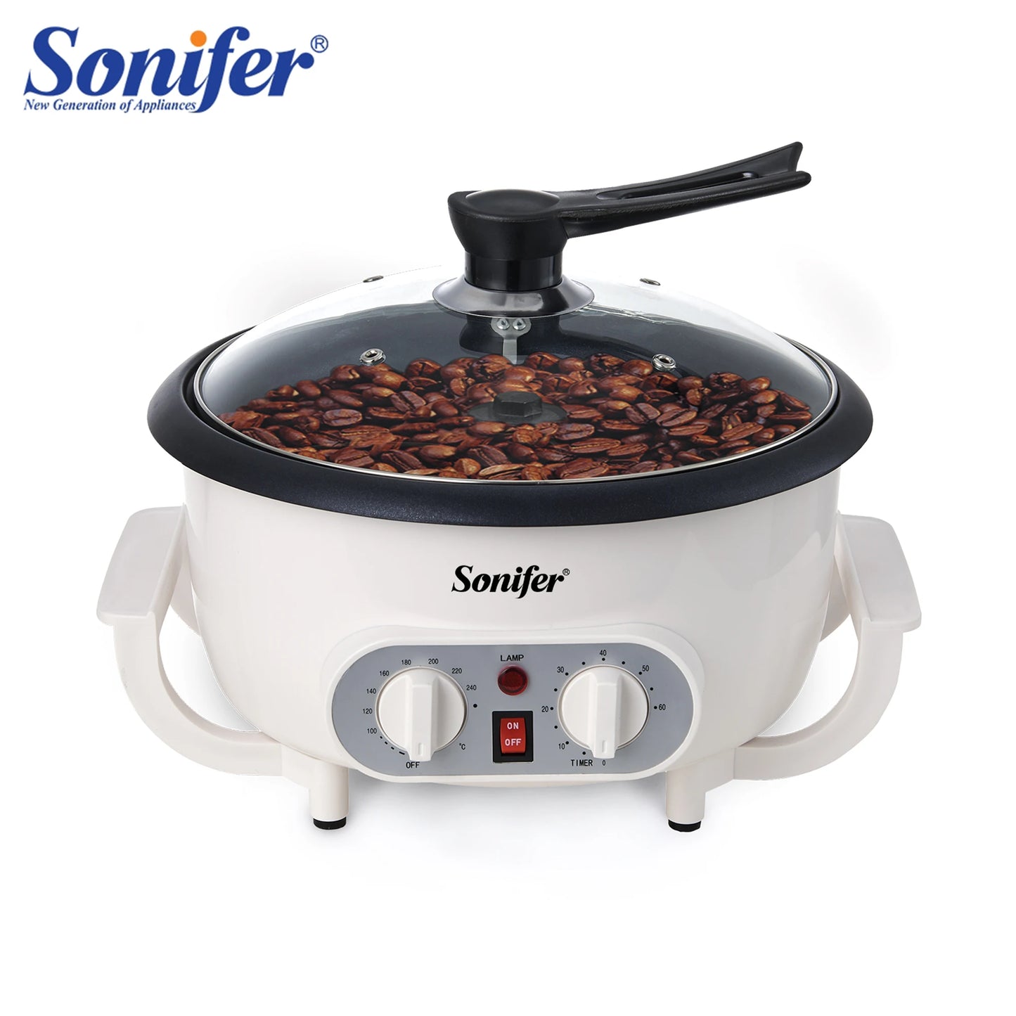Electric Coffee Bean Roaster Coffee Baked Peanut Beans Baking Stove Popcorn Make Dryer Roasting Machine Grain Drying Sonifer