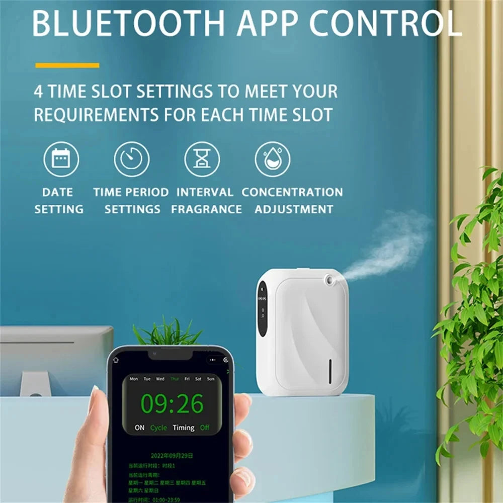 Pokrytí 200 m³ Scent Machine Hotel Aroma Difuzor na nástěnná éterický olej Difuzor pro domácí vůni Bluetooth App Control