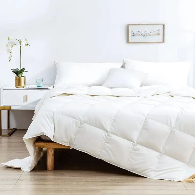 Peter Khanun Winter 100% Goose Down Duvet Insert All Season Goose Down Comforter Down Quilt Warm Blanket 100% Cotton King Size