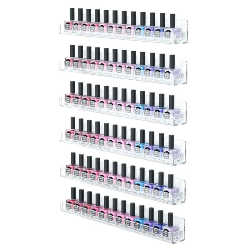 Acrylic Record Display Stand Shelf Clear Wall Mounted Record Holder Floating Shelves LP Record Album Nail Polish Storage Rack