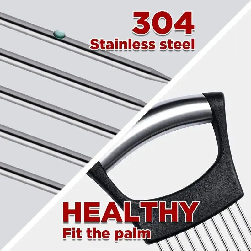 Creative Onion Slicer Stainless Steel Loose Meat Needle Tomato Potato Vegetables Fruit Cutter Safe Aid Tool Kitchen GadgetsKnife
