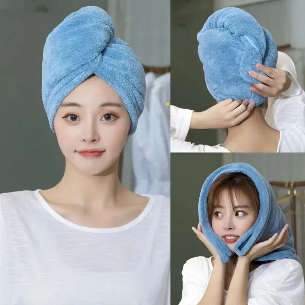 Kvinder langt hår hurtigt tørt hår håndklæde blødt mikrofiber håndklæder bruser cap håndklæde bad hatte til kvinder tørt hår cap lady turban hoved
