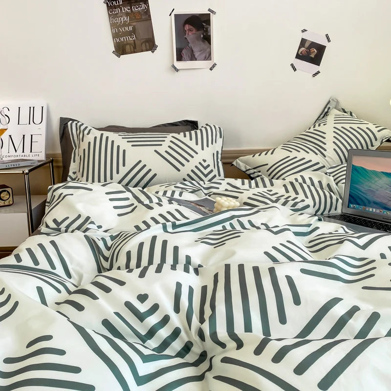 Nordic Style Duvet Cover Queen/King Size Skin-Friendly Soft Comforter Cover All-Seasons Aloe Cotton housse de couette 200X230CM