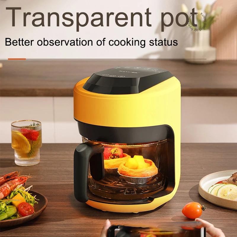 2024 Multifunctional 220V air fryer household transparent visualization fully automatic air fryer small capacity electric fryer