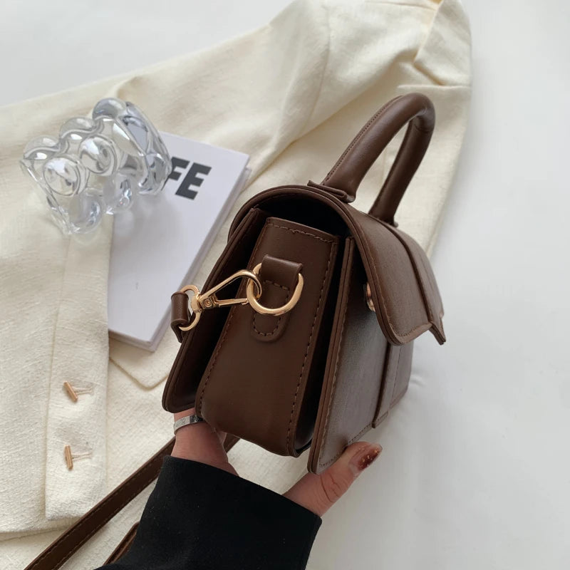 Pu Leather Shoulder Bag for Women Handbag - Fashion Crossbody Bags Vintage Underarm Bag Square Satchel (Black)